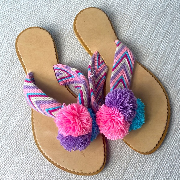 Pom Pom Sandals Flip Flops - Picture 2 of 5